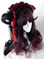 Gothic Lolita Perücken lange lockige Aubergine Lolita Perücken