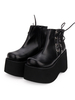 Gothic Lolita Pumps Flatform Schwarz Schnürschuhe aus PU-Leder von Lolita