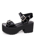 Gothic Lolita Sandalen Tülle Metallic Schnalle Schwarz Lolita Schuhe