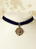 Gothic Lolita Schmuck Metall Detail Vintage Steer schwarz Lolita Choker