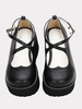 Gothic Lolita Schuhe Black Cross Platform Wedge Lolita Schuhe Runde Spitze Lolita Pumpen