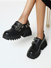 Gothic Lolita Schuhe Black PU Leder Round Toe Lolita Schuhe