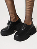Gothic Lolita Schuhe Black Round Toe Chunky Heel PU-Leder Lolita Pumps