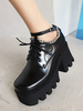 Gothic Lolita Schuhe Black Round Toe PU Leder Lolita Pumps