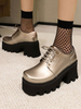 Gothic Lolita Schuhe Blonde PU Leder Runde Zehen Lolita Schuhe
