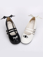 Gothic Lolita Schuhe Double Strap böse Flügel Mary Jane Schuhe