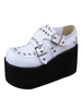 Gothic Lolita Schuhe Flatform Nieten Leder Punk Lolita Pumps
