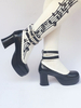 Gothic Lolita Schuhe klobige Ferse Plattform überbacken Ankle Strap Lolita Pumpen