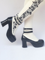Gothic Lolita Schuhe klobige Ferse Plattform überbacken Ankle Strap Lolita Pumpen