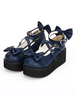 Gothic Lolita Schuhe Kreuz Bögen Lolita Schuhe Ankle Strap Lolita Plattform Heels Plateauschuhe