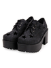 Gothic Lolita Schuhe Starlet Muster ausgeschnitten Lace Up schwarz Lolita Flatform Schuhe