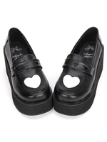 Gothic Lolita Schuhe weiß Herz hohe Plattform Heels Lolita Loafer Schuhe