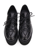 Gothic Lolita Shoes Schwarze flache Schnürschuhe mit runder Kappe und Lolita-Pumps aus PU-Leder