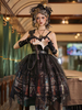 Gothic Lolita SK Kleid Roter Schwarzer Rock Polyester Ärmellose Lässige Lolita Röcke
