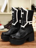 Gothic Lolita Stiefel schwarz Punk Cross Plattform klobige Ferse Runde Zehe Lolita kurze Stiefel