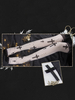 Gothic Lolita Strumpf Maria Print Rayon Weiß Lolita Kniestrümpfe