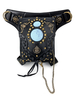 Gothic Lolita Tasche Schwarz Metall Details Nieten Taille Pack PU Leder Steampunk Lolita Zubehör