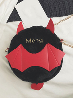 Gothic Lolita Tasche Schwarz Short Plüsch Umhängetasche Lolita Zubehör