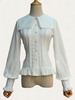 Gothic Lolita Top Chiffon langen Ärmeln Lolita Spitzenbluse mit quadratischen Kragen