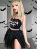 Gothic trägerloses Top Black Chains Ärmelloses Polyester Gothic Summer Top
