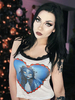 Gothic White Cami Top bedrucktes Muster Polyester Summer Top