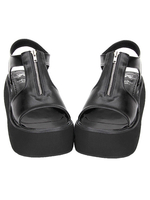 Gotische Matte schwarze Lolita Sandalen Plattform Reißverschluss entworfen
