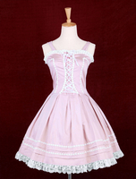 Gotisches Lolita Kleid mit Trägern und weißen Spitzen