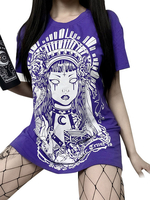 Grafik T-Shirt Baumwolle Kurzarm T-Shirts für Frauen