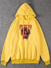 Graphic Hoodie Long Sleeves Drucken Maxi-T-Shirt