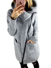 Grau Winter Mantel 2020 Lange Ärmel Asymmetrical Frauen Mantel