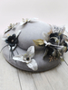 Graue Hochzeit Hut Blumenfedern Perlen Kunstleder Royal Bridal Headpieces