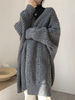 Graue Pullover Strickjacken Frauen Langarm Gestrickte Übergroße Strickjacken