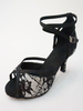 Graue Tanzschuhe Spitze Peep Toe Criss Kreuz Latin Dancing Schuhe Frauen Ballroom Dance Schuhe