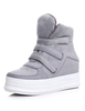 Grauen Flanell schicke Booties für Damen