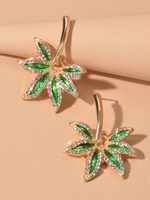 Grüne Blatt Ohrringe Frauen Schmuck