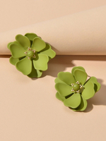Grüne Blumenohrringe Frauenschmuck