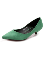Grüne Kätzchen Heels Spitzschuh Slip On Pumps für Frauen