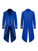 Grünes Vintage-Oberteil Vintage-Knöpfe Lange Ärmel Polyester-Polyester-Faser-Mantel Retro-Kostüme für den Mann