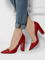 Grundlegende Pumps für Damen mit spitz zulaufendem Absatz und hohen Absätzen in Rot