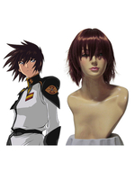 Gundam Samen Kira Yamato Cosplay Perücke Tiefbraun Hitzebeständige Faser Glattes Haar Anime Perücken