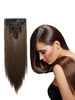 Haarteil 2021 46cm-65cm glattes Haar in Dunkelbraun