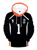 Haikyuu!! Daichi Sawamura NO.1 Schwarzer Hoodie Japanischer Anime Merchandise Casual Teens Hoodies