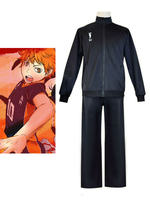 Haikyuu!! Karasuno High School Sportanzüge Cosplay Kostüm Set Schwarz Anime Cosplay Kostüm Set