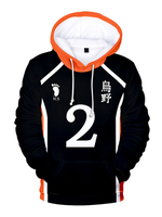 Haikyuu!! Koshi Sugawara NO.2 Hoddie japanische Anime Merchandise Casual Top schwarze Hoodies