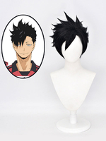 Haikyuu!! Tetsurou Kuroo Cosplay Wigh Hitzebeständige faserschwarze Anime Cosplay Perücken