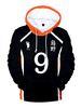 Haikyuu!! Tobio Kageyama NO.9 Schwarze Hoodies Anime Merchandise Casual Teens Hoodies