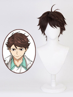 Haikyuu!! Tooru Oikawa Cosplay Perücke Borwn Hitzebeständige Faser Anime Cosplay Perücken