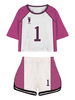 Haikyuu!! Wakatoshi Ushijima Cosplay Kostüm Lila Anime Volleyball Team Uniform Cosplay Kostüm Set