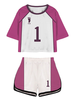 Haikyuu!! Wakatoshi Ushijima Cosplay Kostüm Lila Anime Volleyball Team Uniform Cosplay Kostüm Set