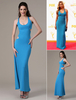 Halfter Celebrity Dress Cyan ausgeschnitten rückenfreies bodenlanges Partykleid